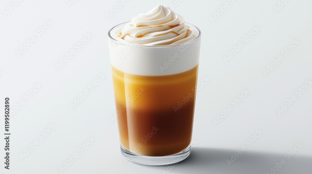 Layered coffee drink with whipped cream. Layered coffee drink with whipped cream.