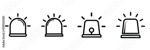 Siren icon set vector illustration. Ambulance siren icon.