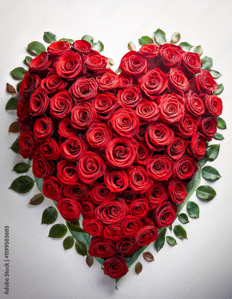 Heart made of red roses white background Heart made of red roses white background
