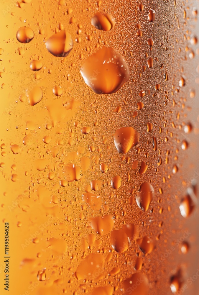 Close-Up View of Condensation on a Glass Surface with Rich Amber Liquid and Droplets, Creating a Textured and Refreshing Visual Experience Close-Up View of Condensation on a Glass Surface with Rich Amber Liquid and Droplets, Creating a Textured and Refreshing Visual Experience