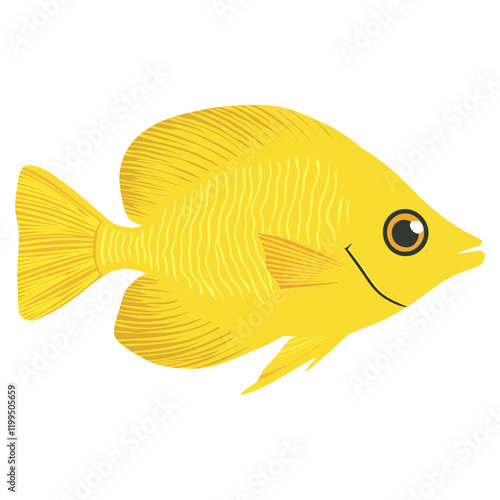 Yellow tang fish illustration animal marine vector