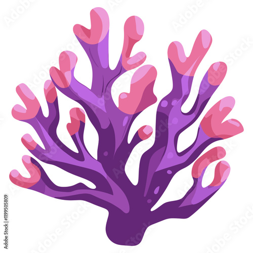 Coral purple illustration marine vector
