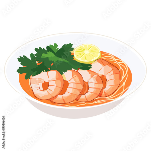 Tom Yum Noodles illustration transparent background vector