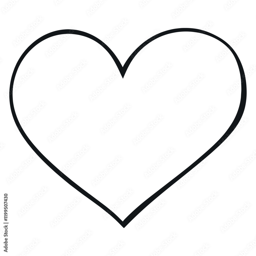 Simple heart outline design vector Simple heart outline design vector