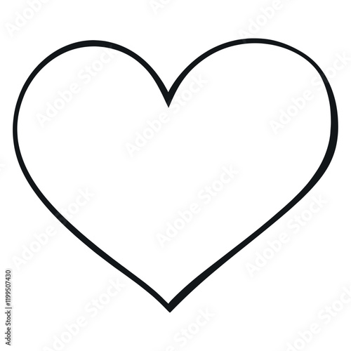 Simple heart outline design vector