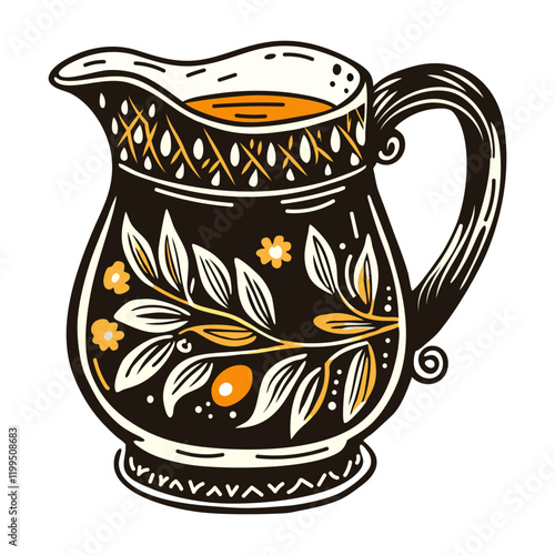 Creamer pitcher icon in vintage style