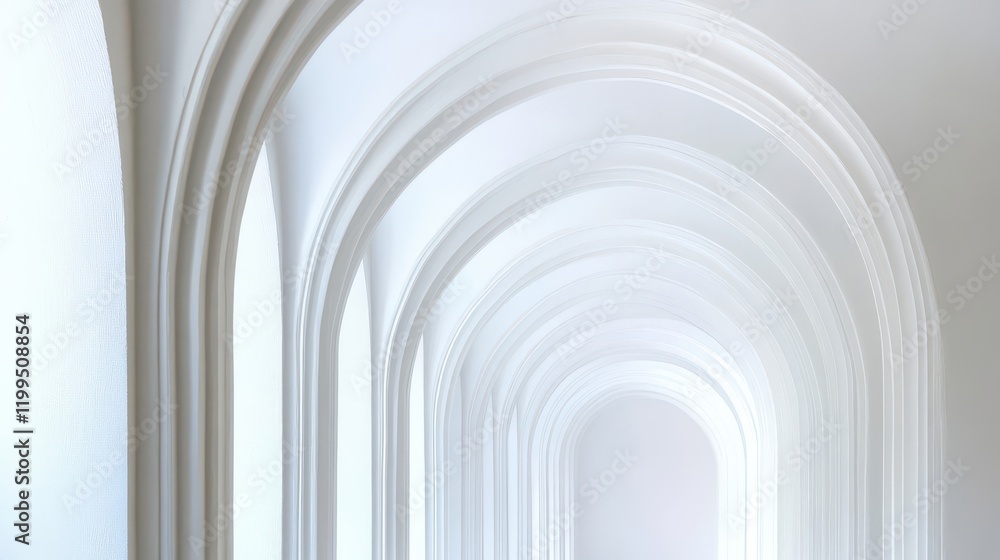 Obraz premium Elegant White Arches in Modern Architecture