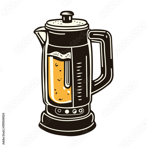 Brew frother machine icon in vintage style