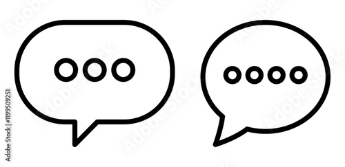 Set of Speech Bubbles template flat and line icons on transparent background, flat line design vector illustration, social media and communication concept