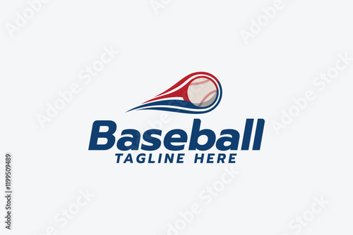 baseball logo with fast moving ball. It is good for team logo, club, sticker, etc.