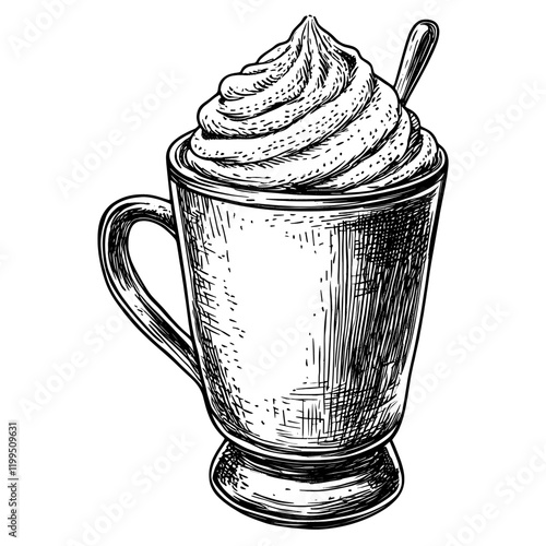 Latte coffee cream black vector