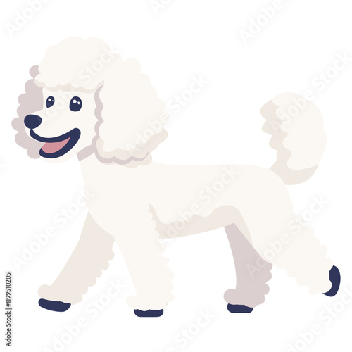 Poodle dog walking poodle illustration animal vector