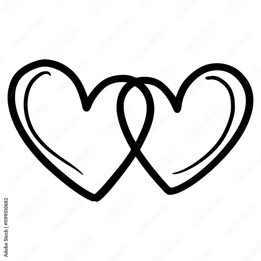 Artistic sketchy heart design vector Artistic sketchy heart design vector