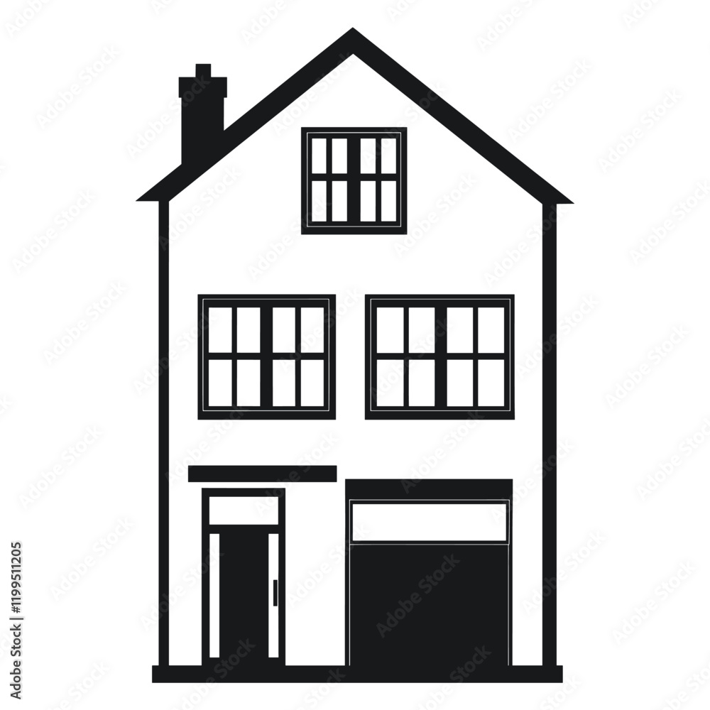 Contemporary suburb townhouse architecture illustration simple vector Contemporary suburb townhouse architecture illustration simple vector