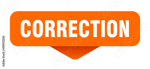 correction sticker. correction sign on transparent background