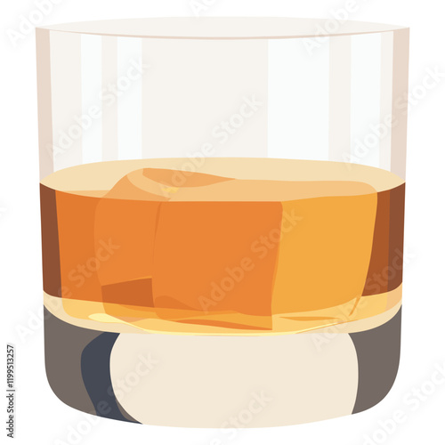 Glass of whisky illustration beverage drink vector
