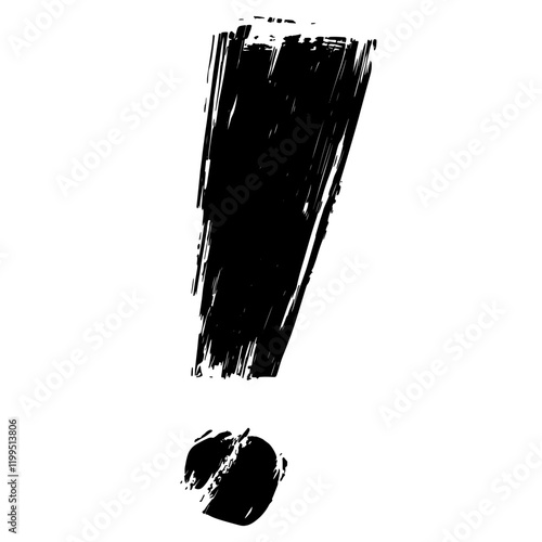 Bold artistic exclamation mark design vector