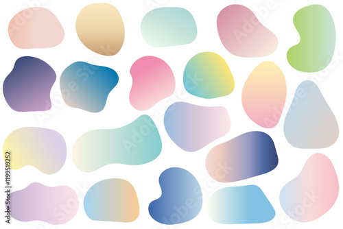 流体シェイプふきだしセット　線なし　グラデーション
Fluid Shape Speech Bubble Set - No Line - Gradient