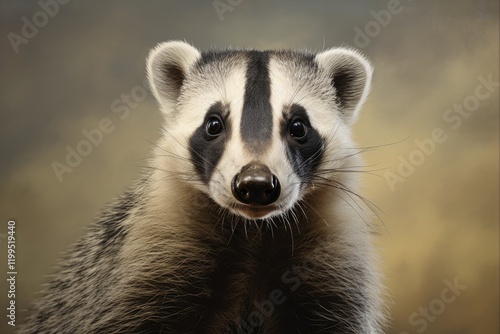 Portrait of American Badger, a Beautiful Wildlife Image photo