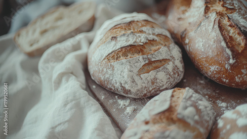 Assorted Bread on Linen Cloth