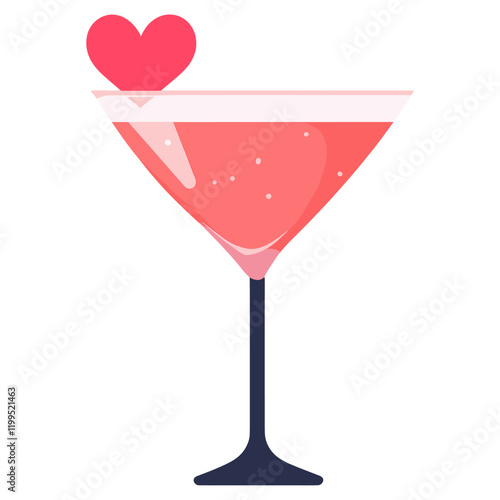 Valentines cocktail illustration beverage alcohol vector