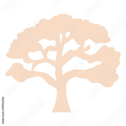 Tree silhouette illustration minimalist abstract vector