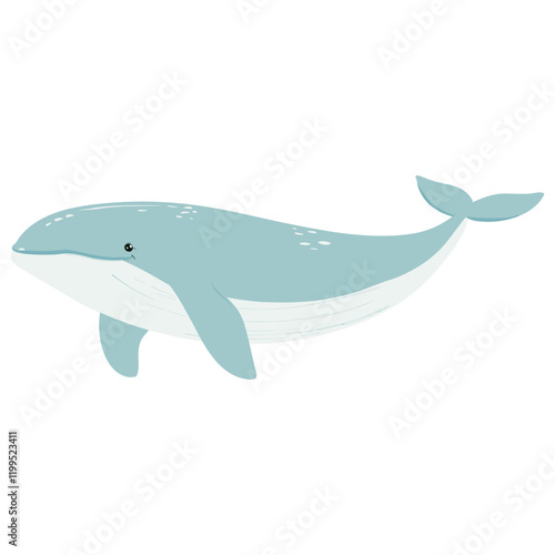 Blue whale illustration cartoon animal vector