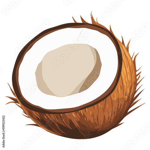 Coconut illustration fruit white vector
