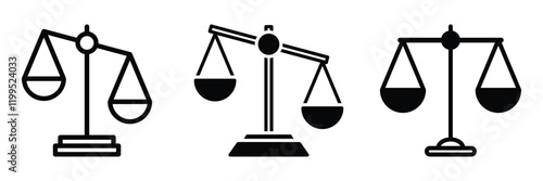 Scales icon vector. Law scale icon. Justice sign and symbol. Vector illustration. EPS 10