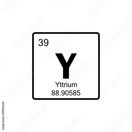 periodic table Yttrium line icon