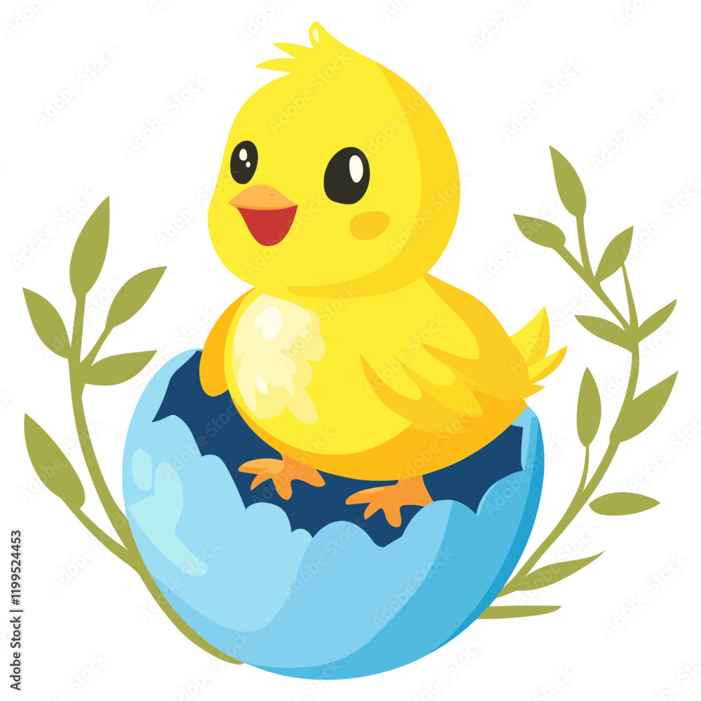Fototapeta premium Yellow chick illustration animal bird vector