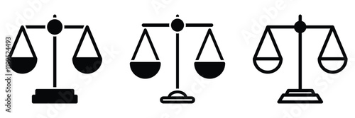 Scales icon vector. Law scale icon. Justice sign and symbol. Vector illustration. EPS 10