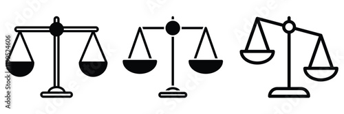 Scales icon vector. Law scale icon. Justice sign and symbol. Vector illustration. EPS 10