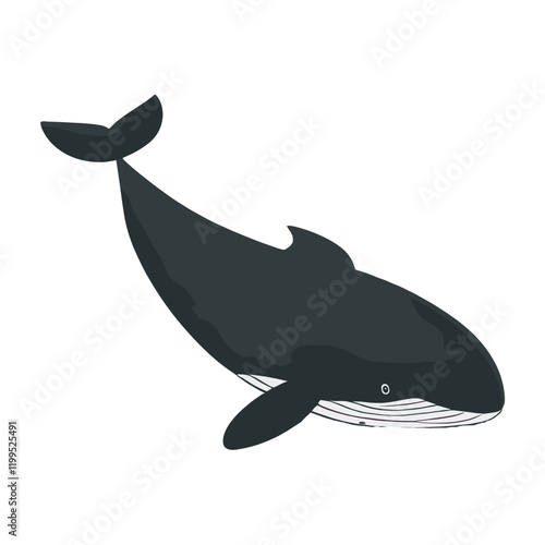 Cute whale in the sky illustration animal mammal fish vector