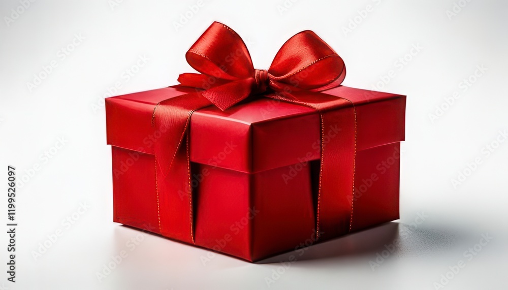 Fototapeta premium Red gift box isolated on white backgroundGenerated image