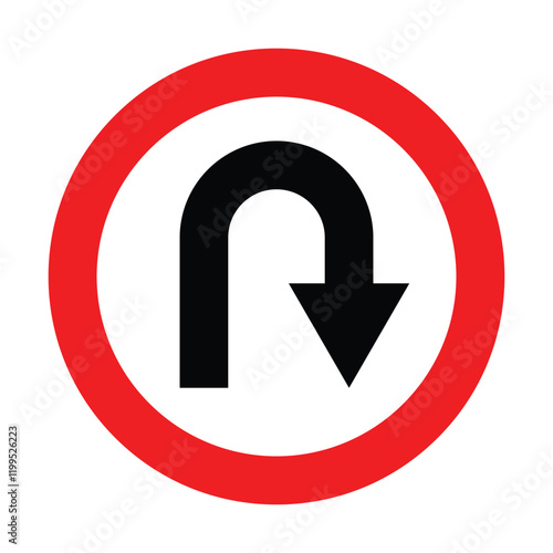 Vector go back return arrow icon, simple vector u turn shape pointer flat design pictogram vector elements for app ads web banner button ui ux interface elements isolated on white background.