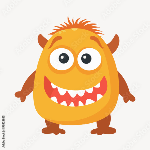cute cartoon monster character illustration vector