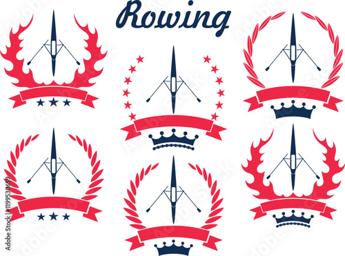 Rowing logo. Isolated Rowing on white background