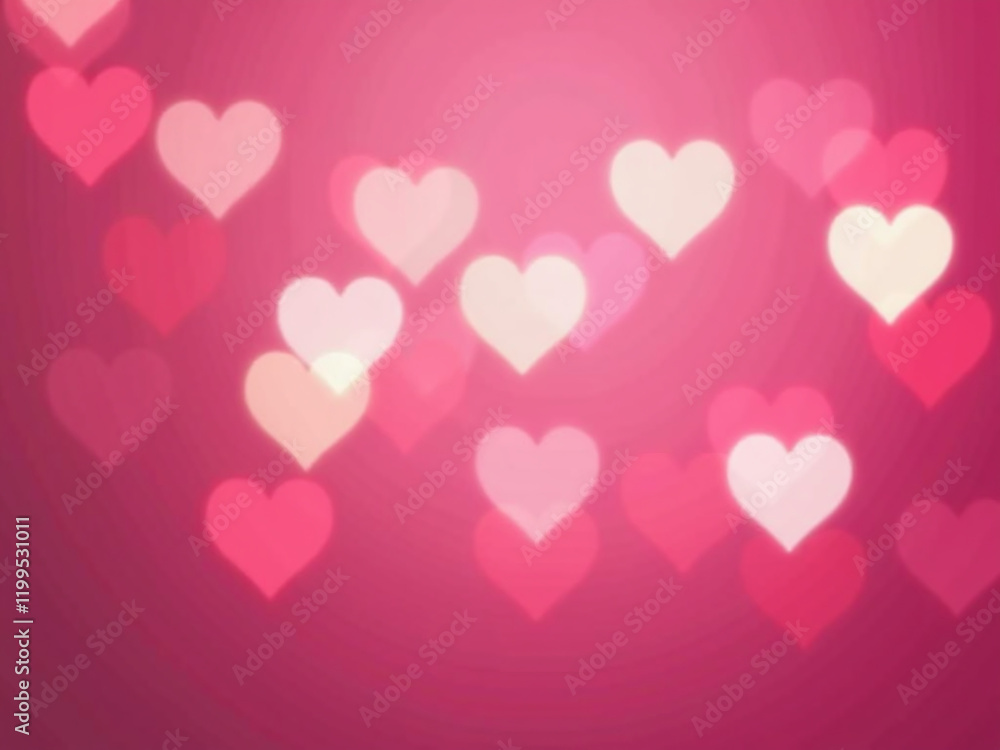 Abstract Pink Bokeh Background Featuring Defocused Blurred Heart Shaped Lights For A Unique St. Valentines Day Atmosphere And Style. 00001 Abstract Pink Bokeh Background Featuring Defocused Blurred Heart Shaped Lights For A Unique St. Valentines Day Atmosphere And Style. 00001