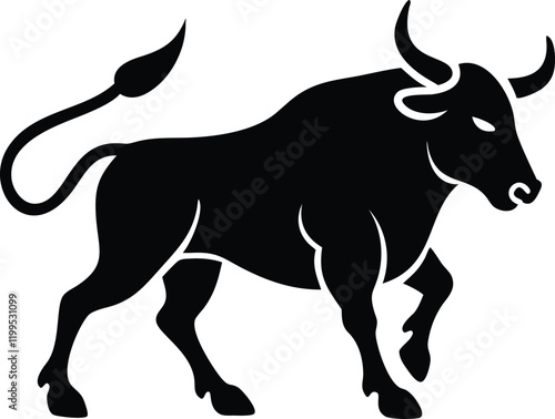 black silhouette of a cow