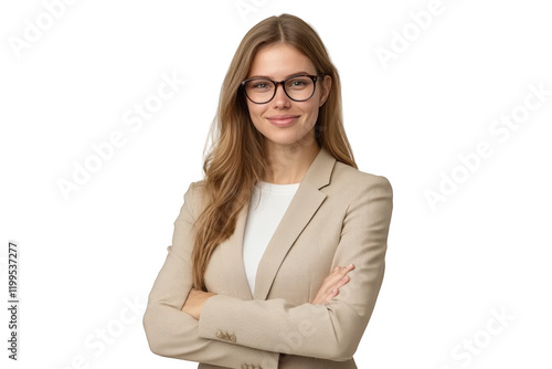 Successful confident woman business coach standing with crossed hands