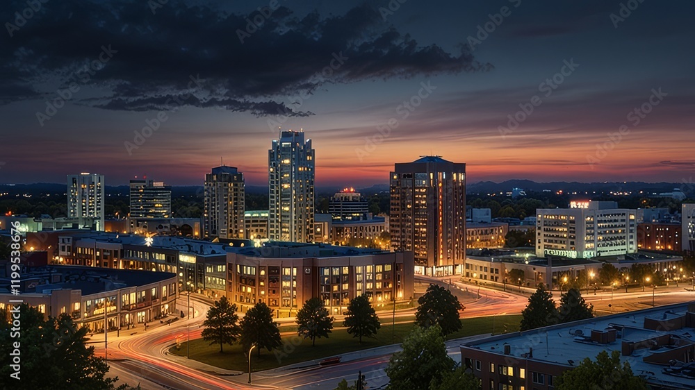 Obraz premium Kitchener, Ontario, Canada Downtown City Skyline