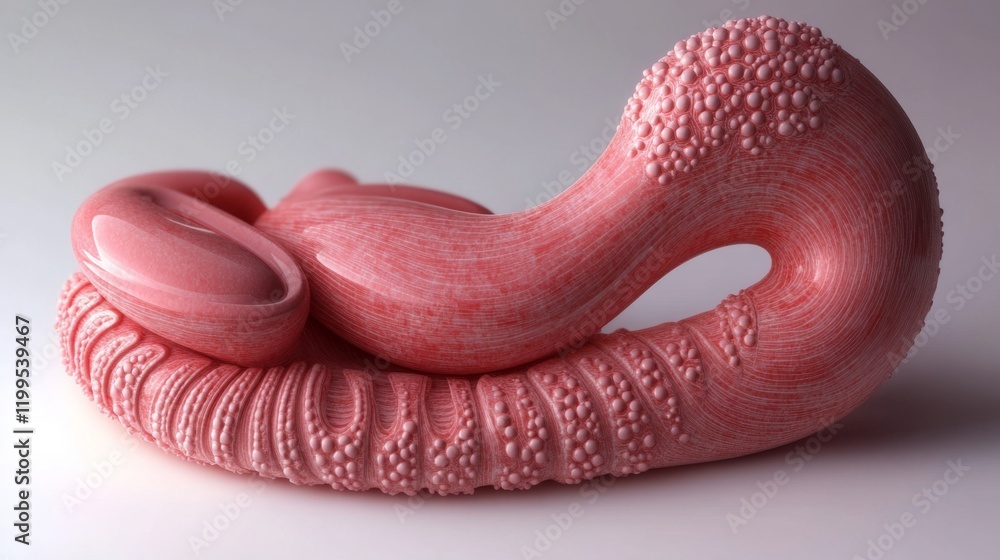 Fototapeta premium Abstract Pink Sculpture: Intricate Forms and Textures