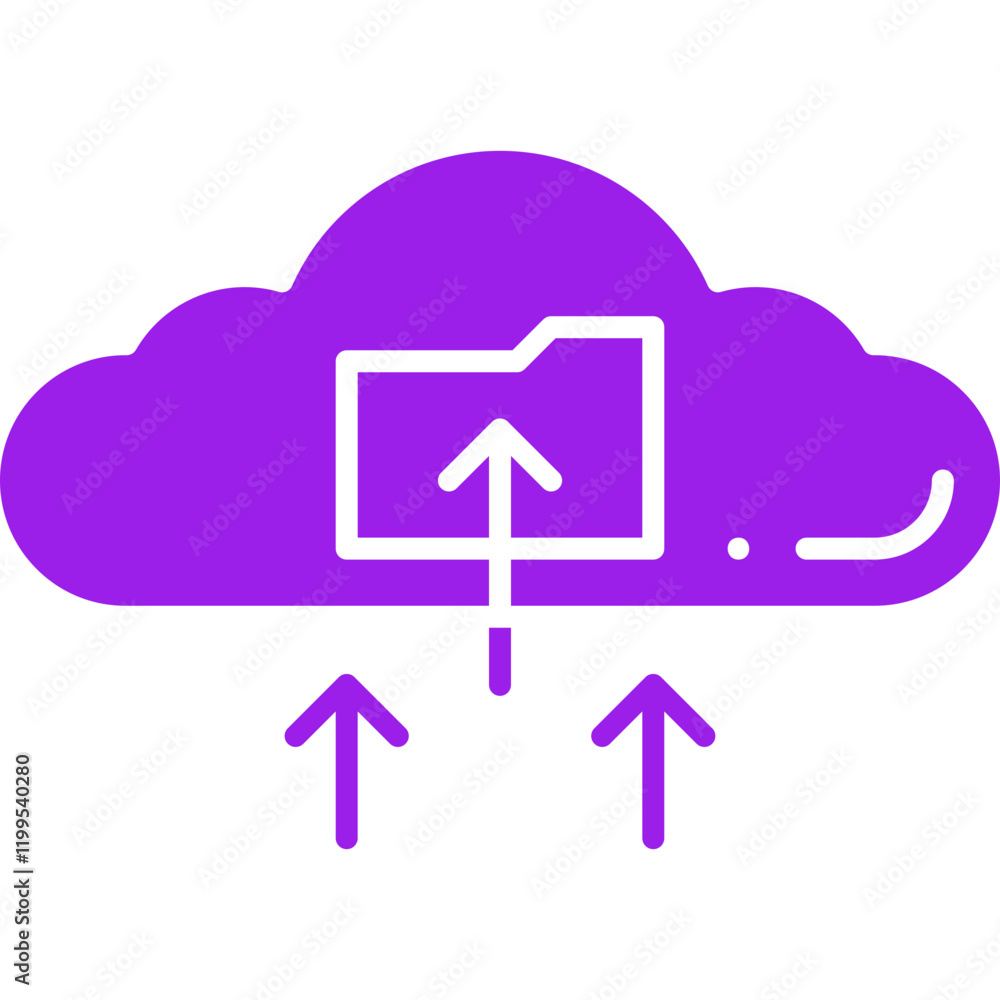 Upload all data on Cloud icon single vector illustration Upload all data on Cloud icon single vector illustration