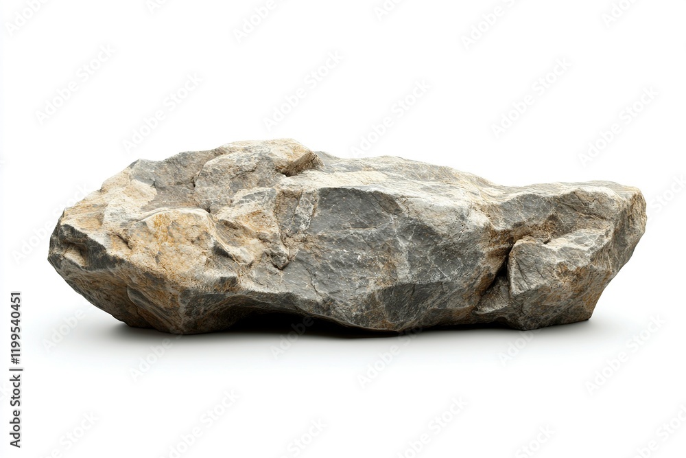 A Rock Shelf for a Product Display, Showing a Wide Angled Perspective with Close Middle Focus to the Natural Stone Detail Isolated on a White Background. A Rock Shelf for a Product Display, Showing a Wide Angled Perspective with Close Middle Focus to the Natural Stone Detail Isolated on a White Background.