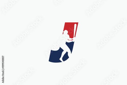 Free Download letter J logo with baseball player silhouette. It is good for team logo, club, sticker, etc. - GFXLoad