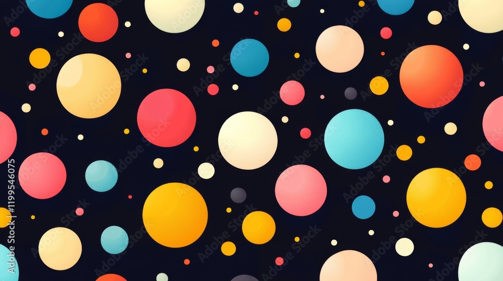Vibrant Colorful Circles Abstract Art Background Design