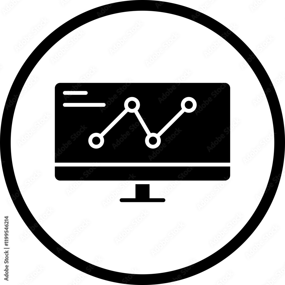 Computer Analytics icon single vector illustration Computer Analytics icon single vector illustration