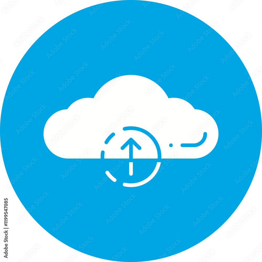 Cloud Upload Progress icon single vector illustration Cloud Upload Progress icon single vector illustration