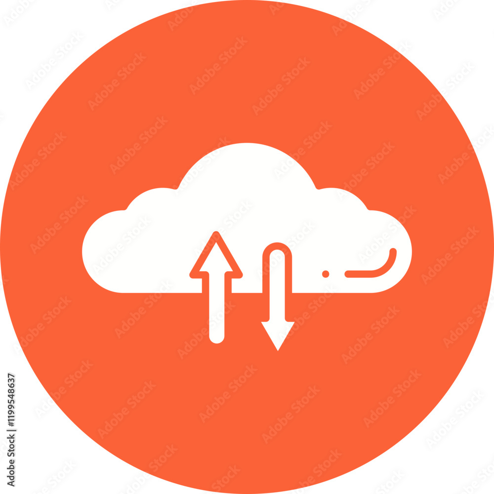 Cloud Data Exchange icon single vector illustration Cloud Data Exchange icon single vector illustration